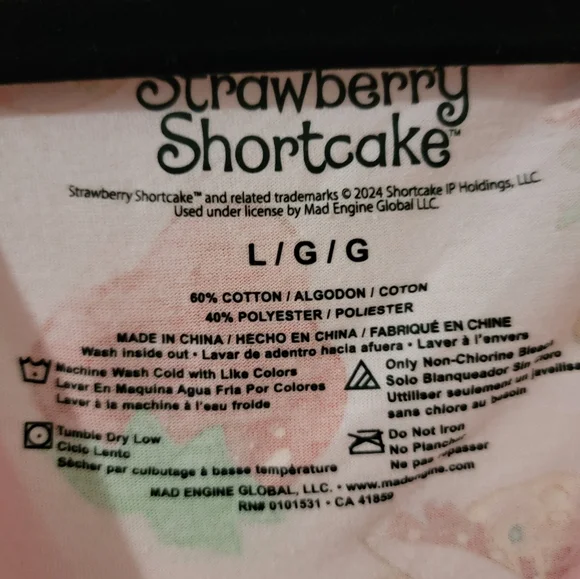 🆕️ NWT Strawberry Shortcake TShirt Sz L - Picture 2 of 4